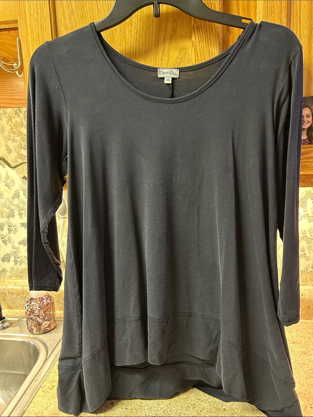 Mossimo Supply Co. Black Scoop Neck 3/4 Sleeve Tunic